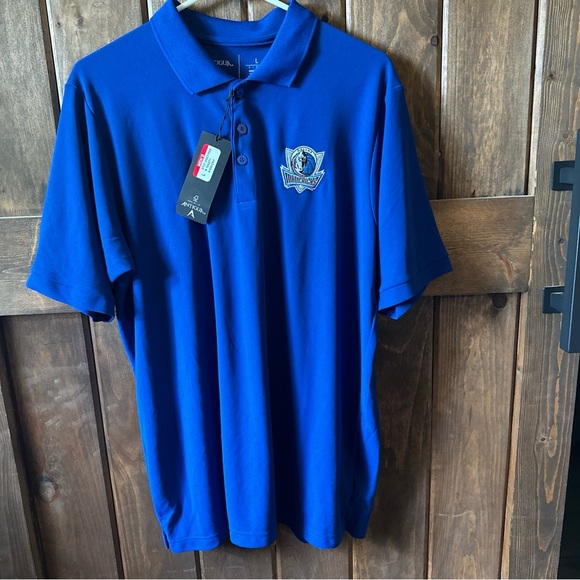 NWT Men's Antigua Blue Dallas Mavericks Legacy Pique Polo L - Picture 1 of 5